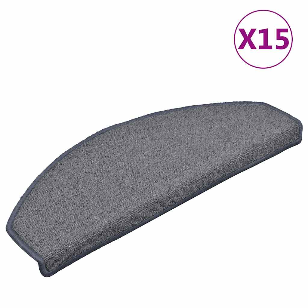 vidaXL Stair mats 15 pcs 65 x 24 x 4 cm Light Grey and Blue 2