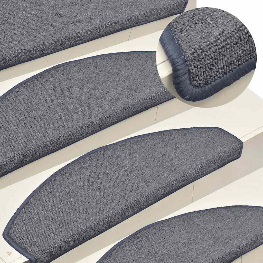 vidaXL Stair mats 15 pcs 65 x 24 x 4 cm Light Grey and Blue 1