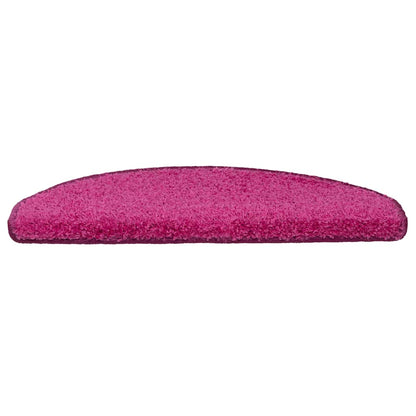 vidaXL Stair Mats 15 pcs 65x21x4 cm Pink Half Round Large 4