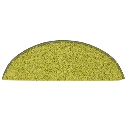 vidaXL Stair Mats 15 pcs 56x17x3 cm Green Half Round 6