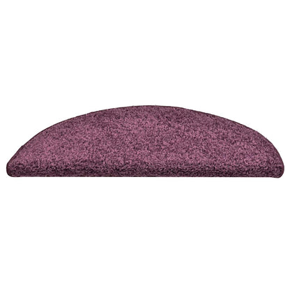 vidaXL Stair Mats 15 pcs 56x17x3 cm Dark Purple Half Round 5
