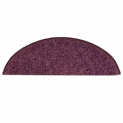 vidaXL Stair Mats 15 pcs 56x17x3 cm Dark Purple Half Round 6