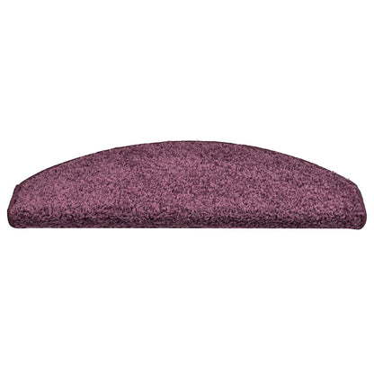 vidaXL Stair Mats 15 pcs 65x21x4 cm Dark Purple Half Round Large 4