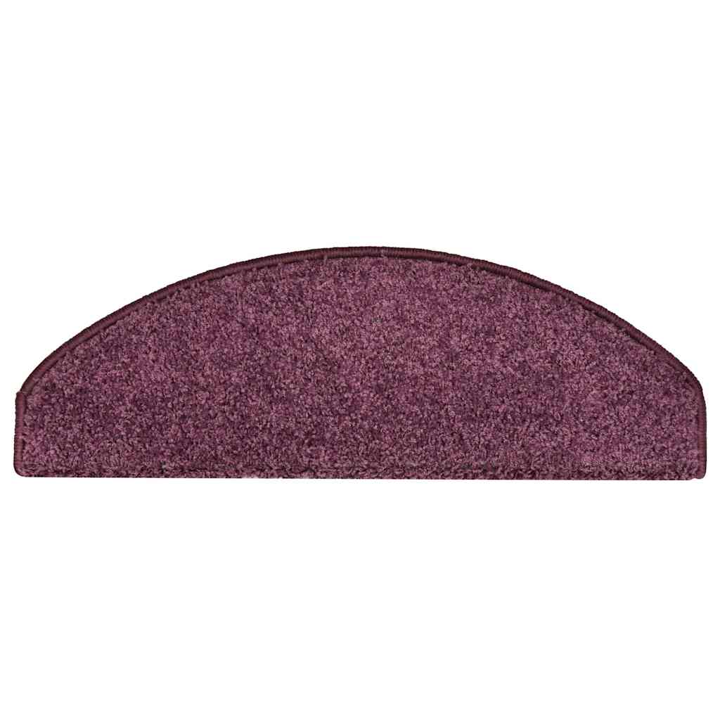 vidaXL Stair Mats 15 pcs 65x21x4 cm Dark Purple Half Round Large 5