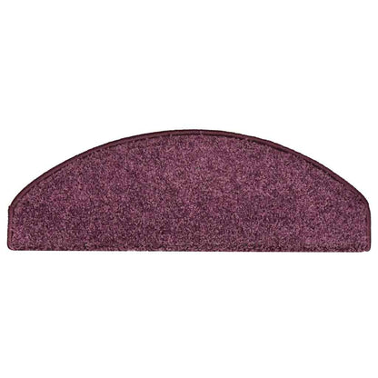 vidaXL Stair Mats 15 pcs 65x21x4 cm Dark Purple Half Round Large 5