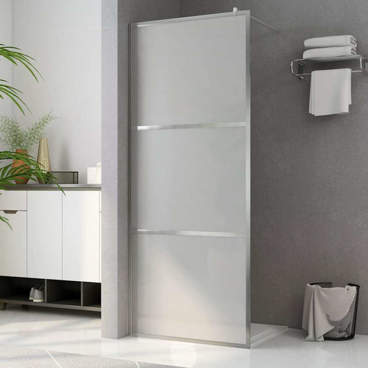 Walk-in Shower Wall ESG Glass Silver Frosted