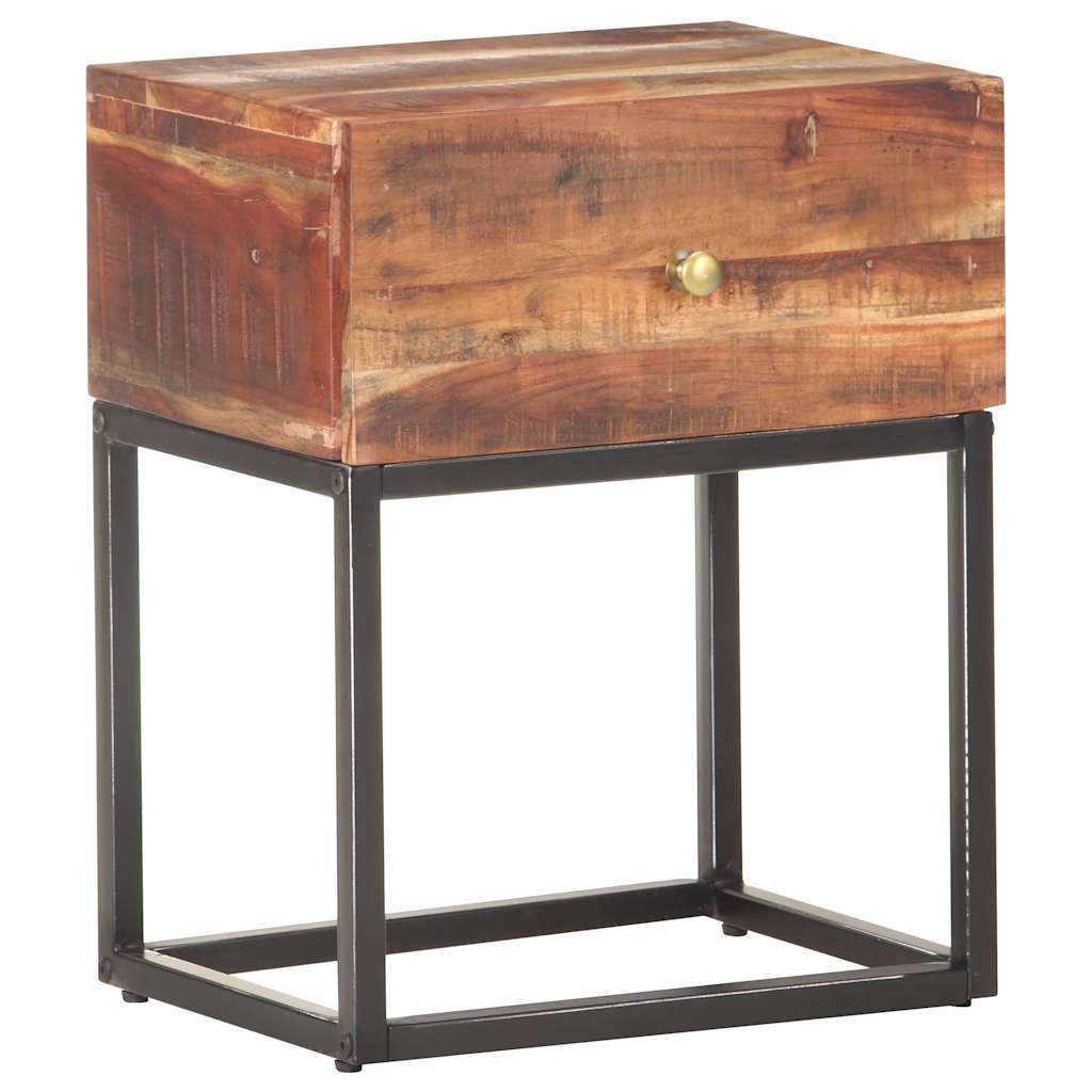 vidaXL Bedside Table 40x30x50 cm Rough Acacia Wood 1