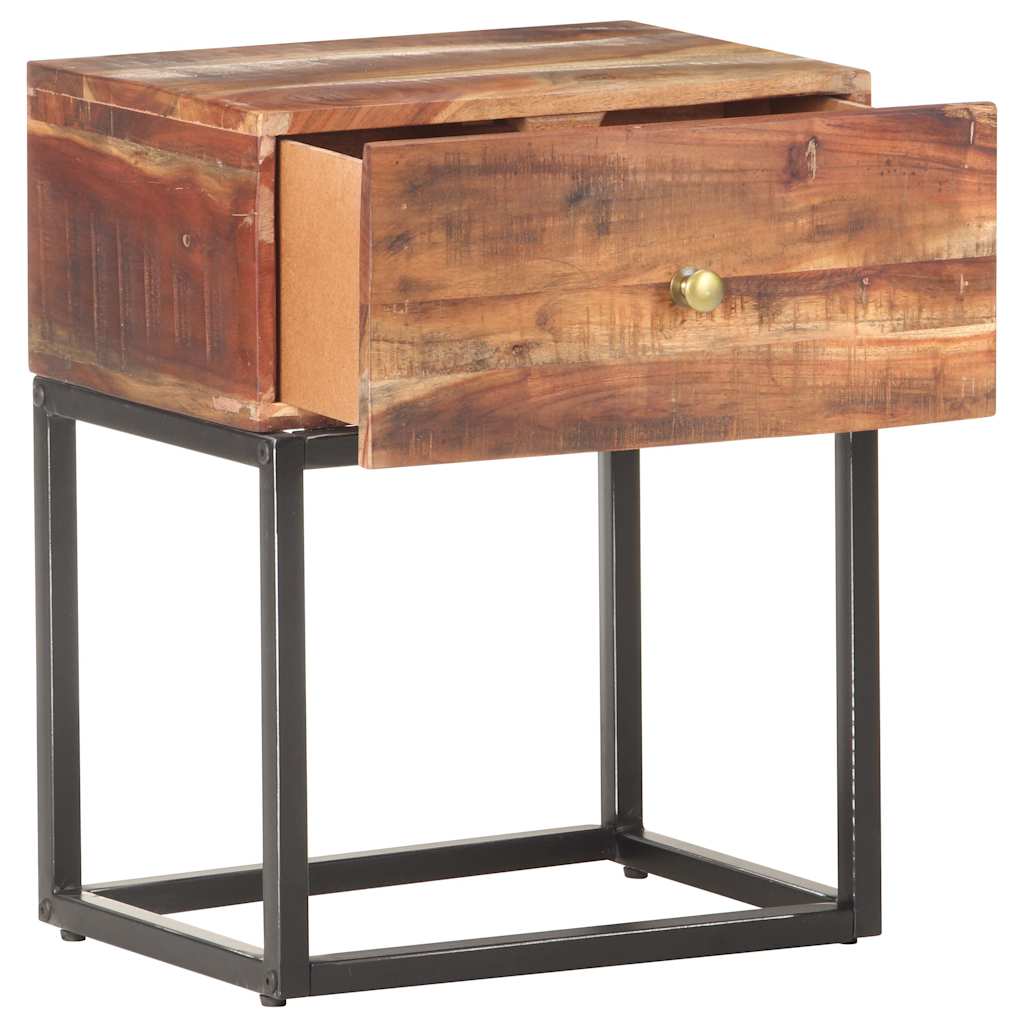 vidaXL Bedside Table 40x30x50 cm Rough Acacia Wood 2
