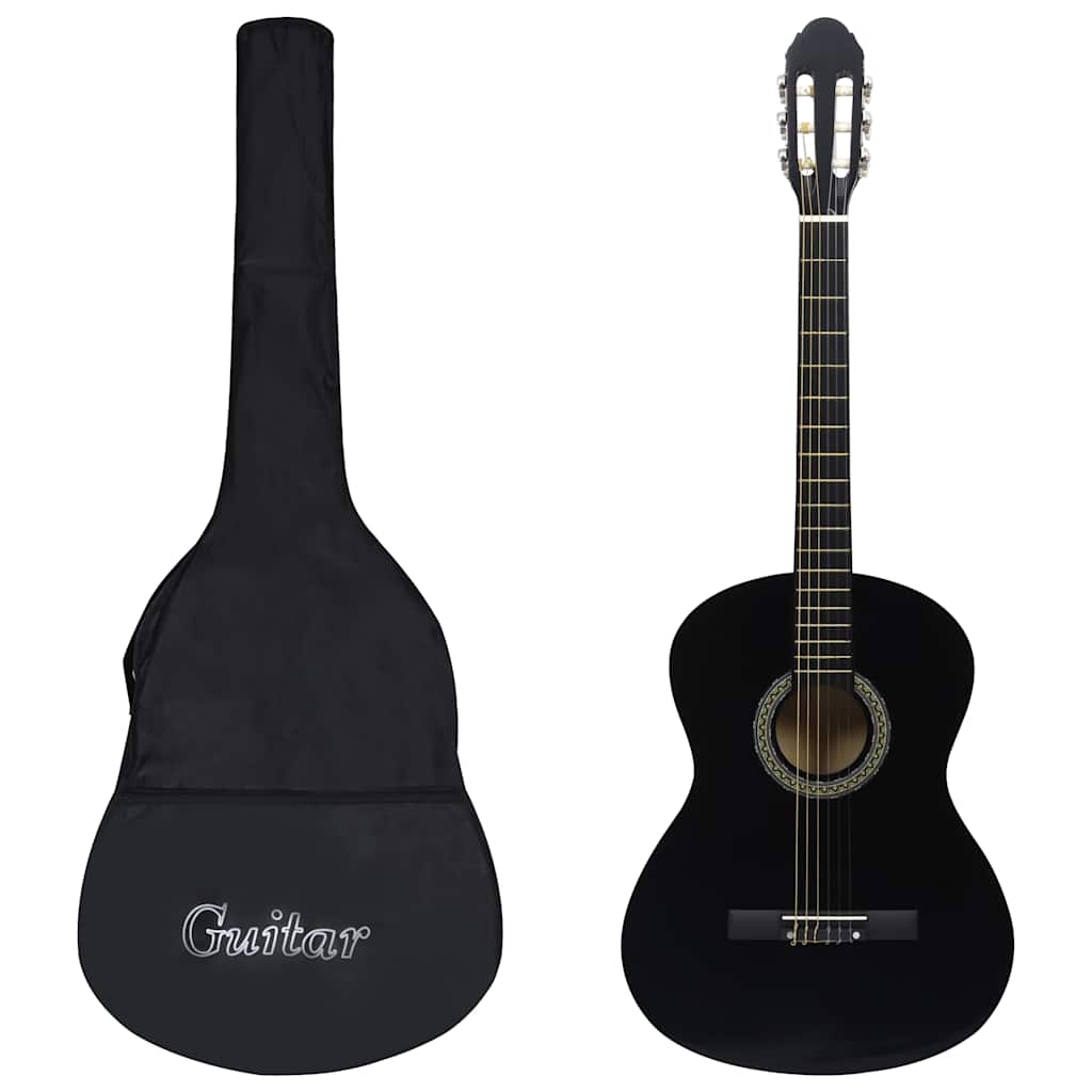 vidaXL Classical Guitar for Beginner with Bag Black 4/4 39 1