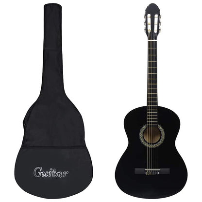 vidaXL Classical Guitar for Beginner with Bag Black 4/4 39 1