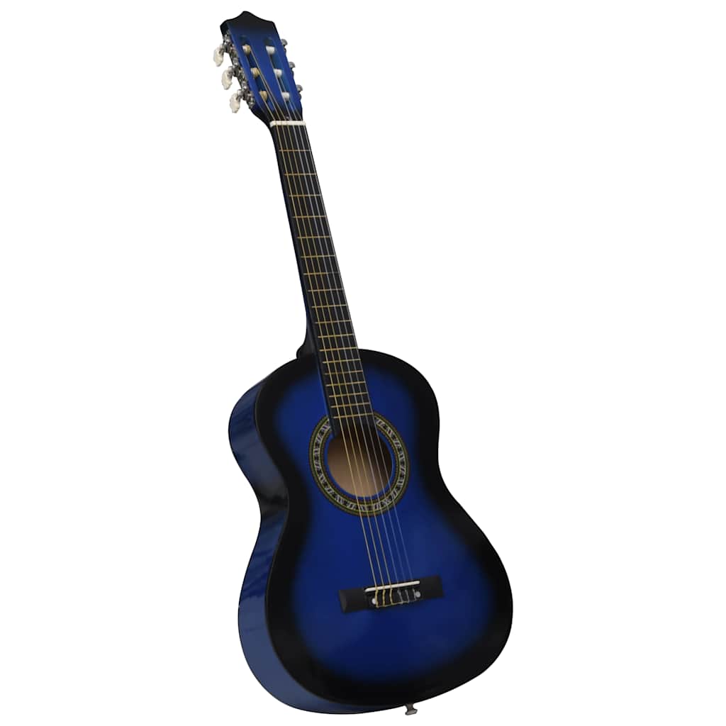 vidaXL Classical Guitar for Beginner and Kid with Bag Blue 1/2 34" 2