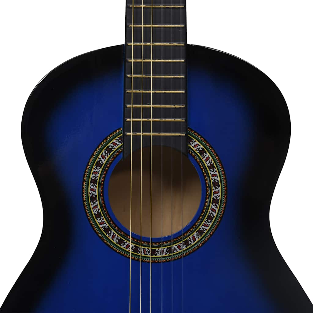 vidaXL Classical Guitar for Beginner and Kid with Bag Blue 1/2 34" 6