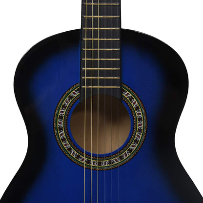 vidaXL Classical Guitar for Beginner and Kid with Bag Blue 1/2 34" 6