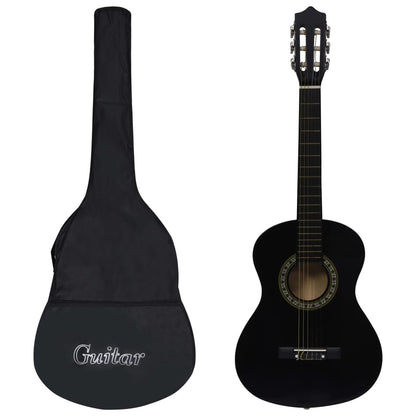 vidaXL Classical Guitar for Beginner and Kid with Bag Black 1/2 34" 1