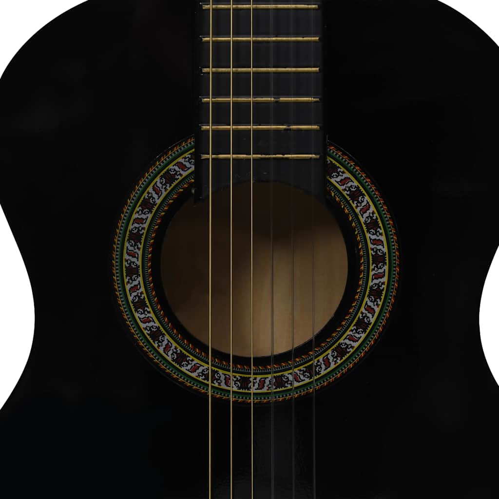 vidaXL Classical Guitar for Beginner and Kid with Bag Black 1/2 34" 6