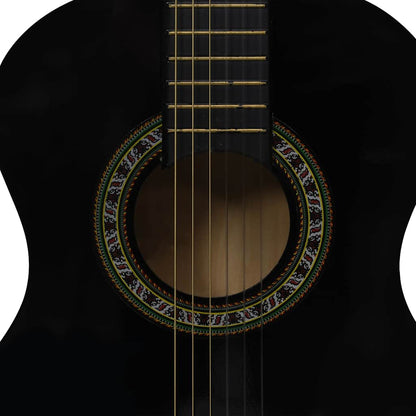 vidaXL Classical Guitar for Beginner and Kid with Bag Black 1/2 34" 6