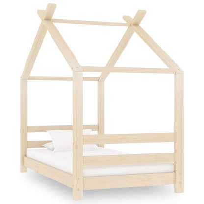 vidaXL Kids Bed Frame | Natural Wood | Solid Pine Wood, Plywood | 70x140 cm 1