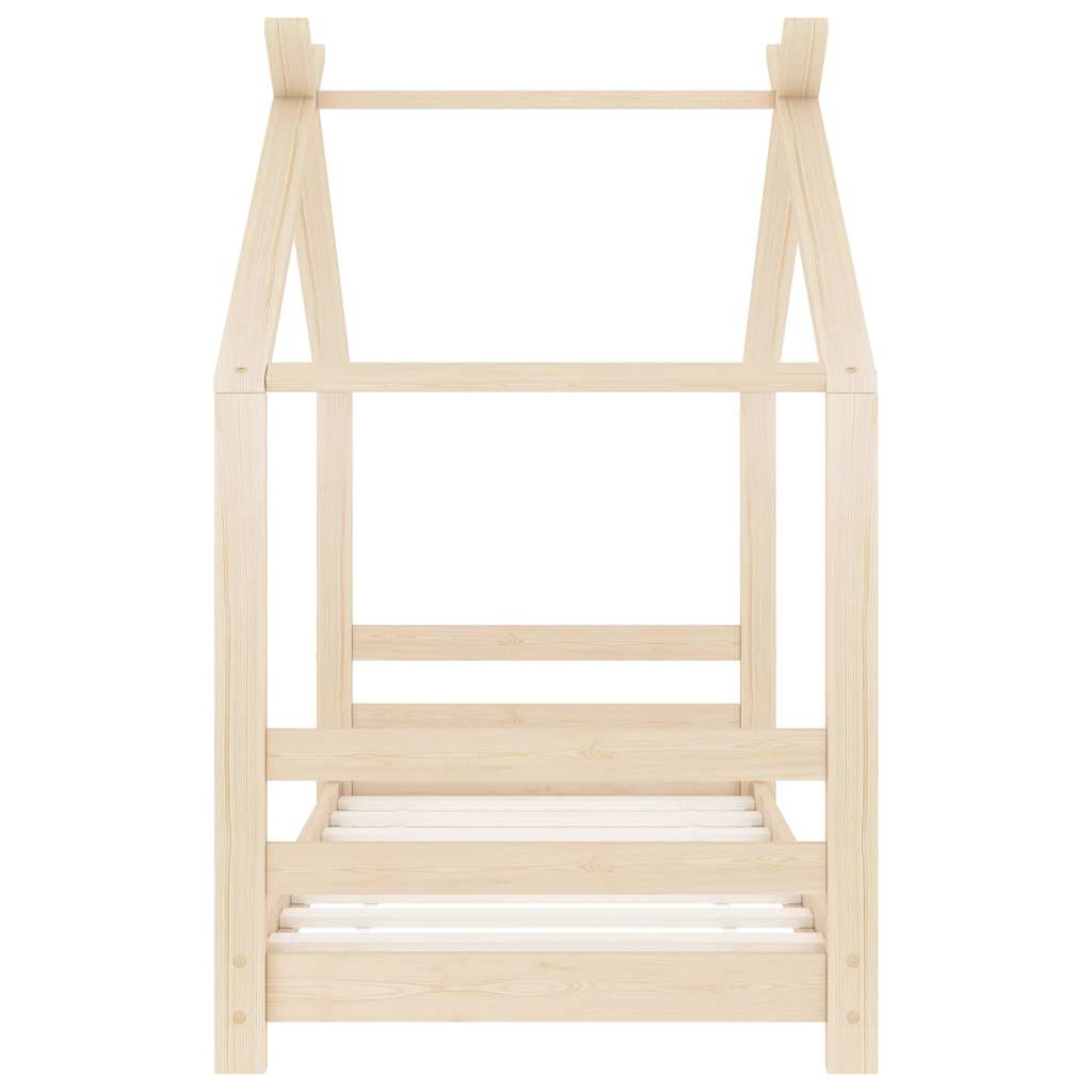 vidaXL Kids Bed Frame | Natural Wood | Solid Pine Wood, Plywood | 70x140 cm 3