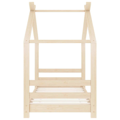 vidaXL Kids Bed Frame | Natural Wood | Solid Pine Wood, Plywood | 70x140 cm 3
