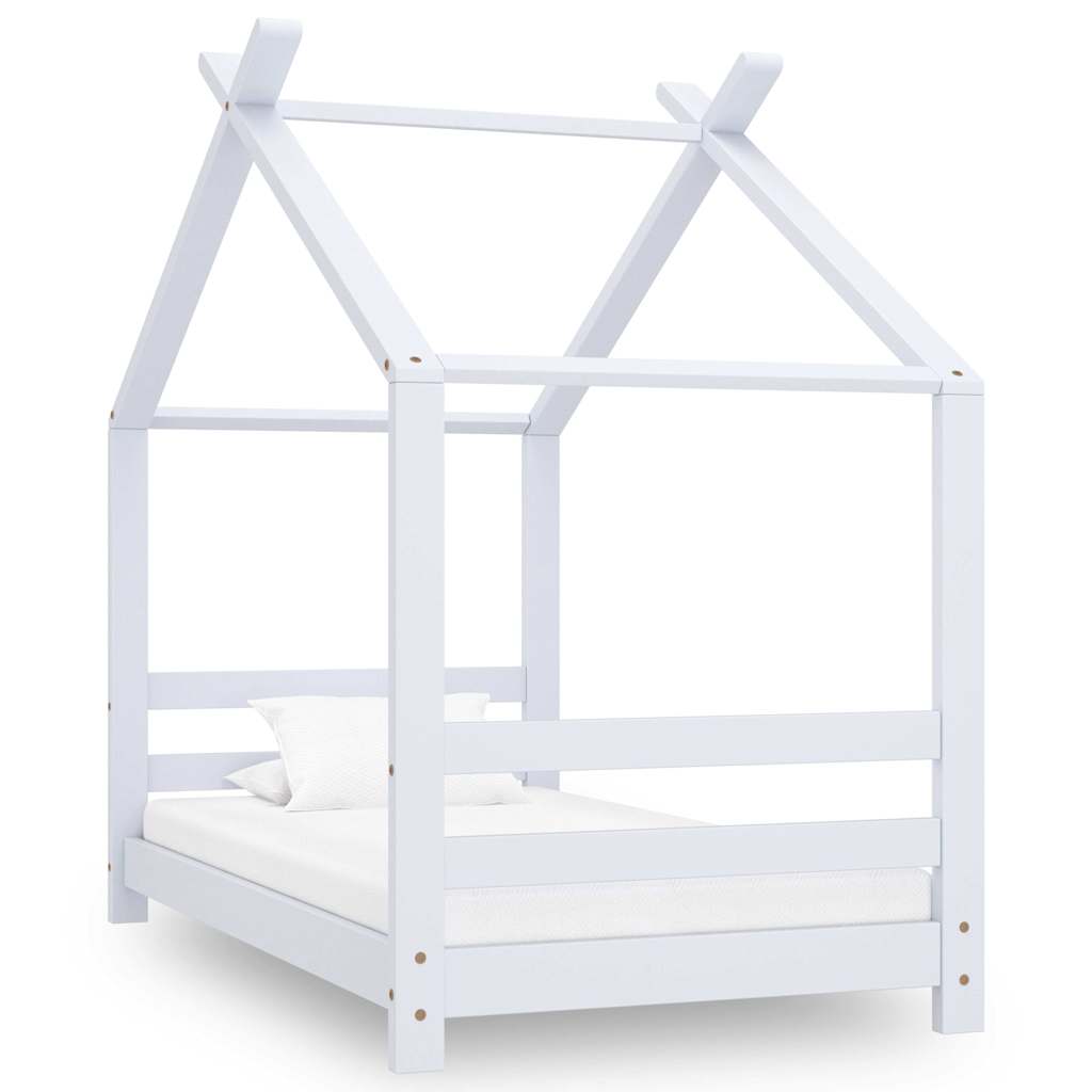 vidaXL Kids Bed Frame | White | Solid pine wood, plywood | Toddler | Durable 1