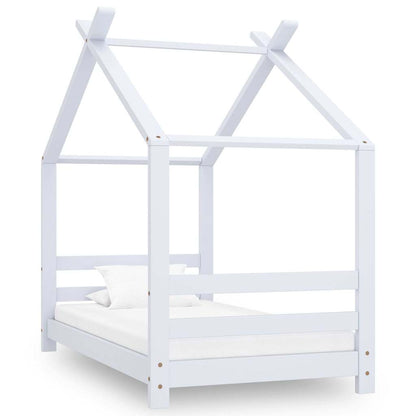 vidaXL Kids Bed Frame | White | Solid pine wood, plywood | Toddler | Durable 1