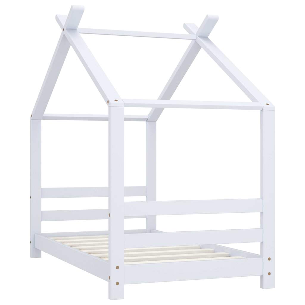 vidaXL Kids Bed Frame | White | Solid pine wood, plywood | Toddler | Durable 2