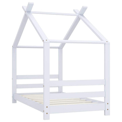 vidaXL Kids Bed Frame | White | Solid pine wood, plywood | Toddler | Durable 2
