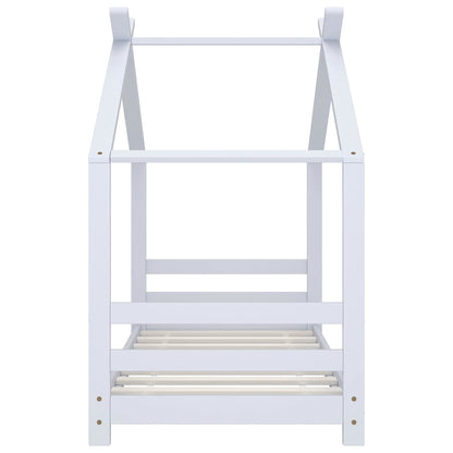 vidaXL Kids Bed Frame | White | Solid pine wood, plywood | Toddler | Durable 3
