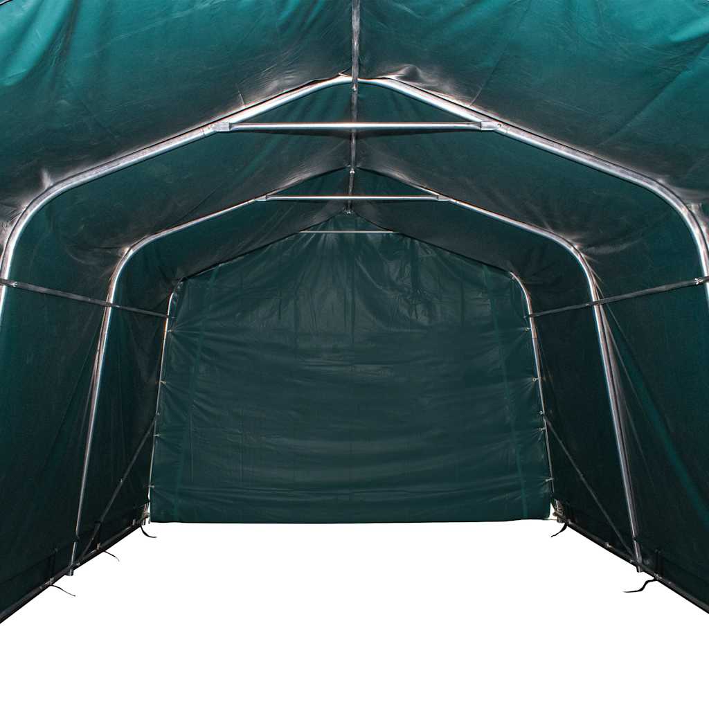 Removable Livestock Tent PVC 550 g/m² 3,3x8 m Dark Green 3.3 x 6.4 m
