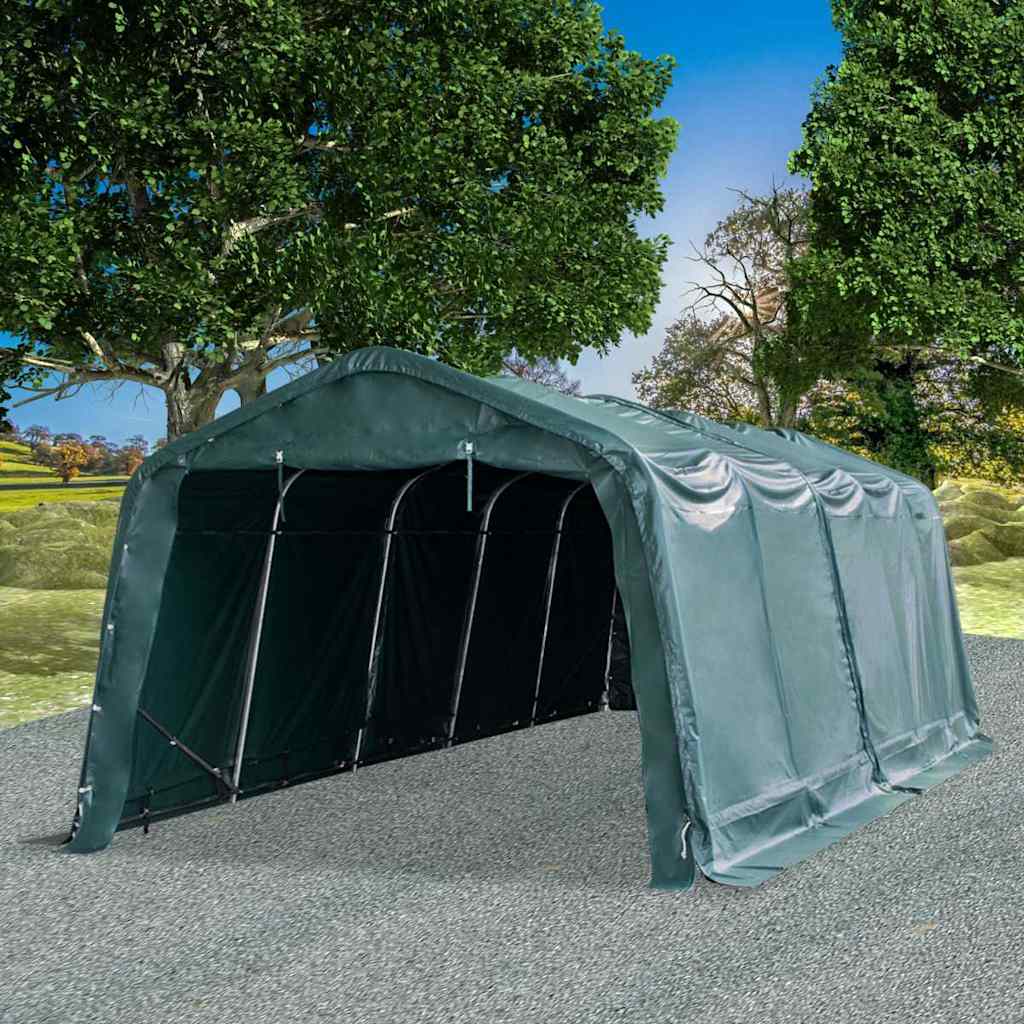 Removable Livestock Tent PVC 550 g/m² 3,3x8 m Dark Green 3.3 x 8 m