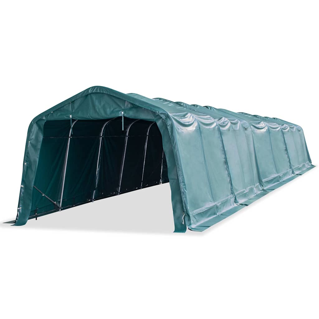 Removable Livestock Tent PVC 550 g/m² 3,3x8 m Dark Green 3.3 x 16 m
