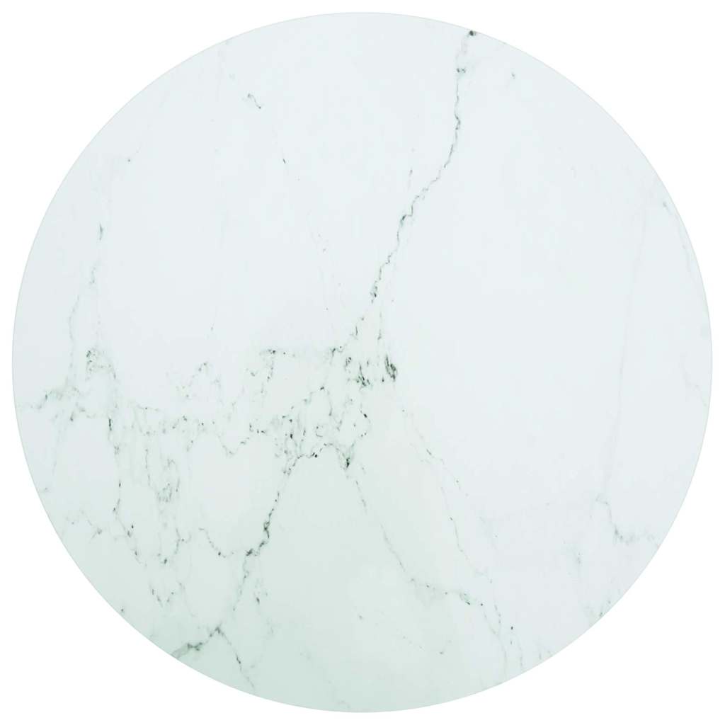 vidaXL Table Top | White with marble design | Tempered glass | 70 cm Diameter 1