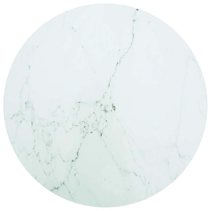 vidaXL Table Top | White with marble design | Tempered glass | 70 cm Diameter 1