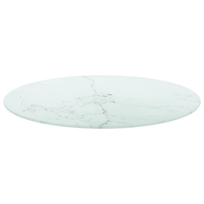 vidaXL Table Top | White with marble design | Tempered glass | 70 cm Diameter 2