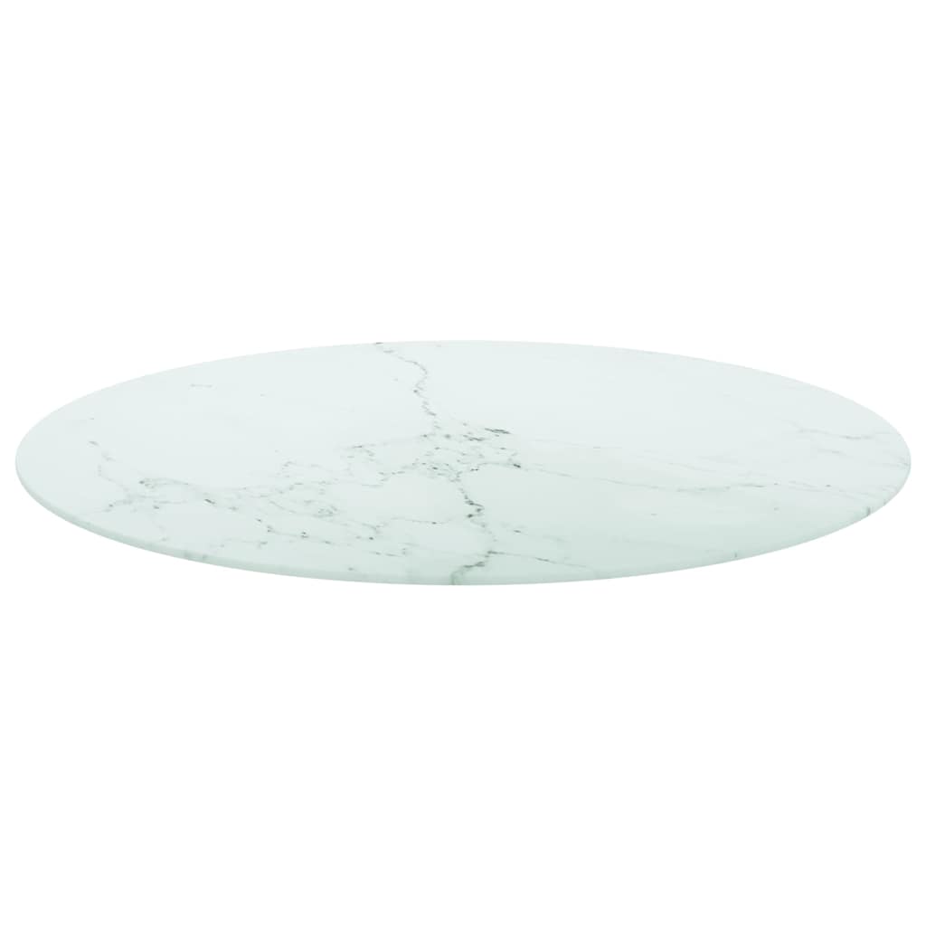 vidaXL Table Top | White | Tempered glass | 80 cm diameter |  Durable 2