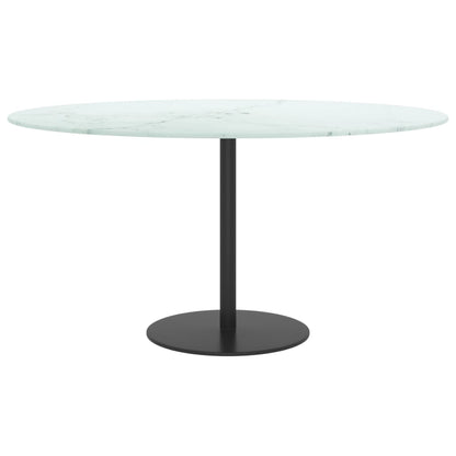 vidaXL Table Top | White | Tempered glass | 80 cm diameter |  Durable 3