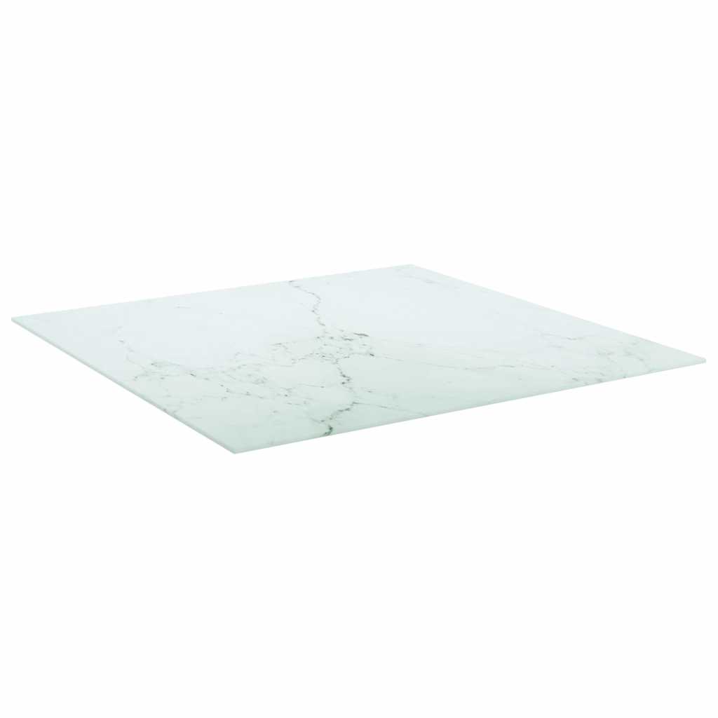 vidaXL Table Top | White with marble design | Tempered Glass | 80cm x 80cm 2