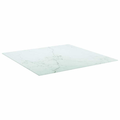 vidaXL Table Top | White with marble design | Tempered Glass | 80cm x 80cm 2
