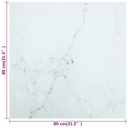 vidaXL Table Top | White with marble design | Tempered Glass | 80cm x 80cm 5