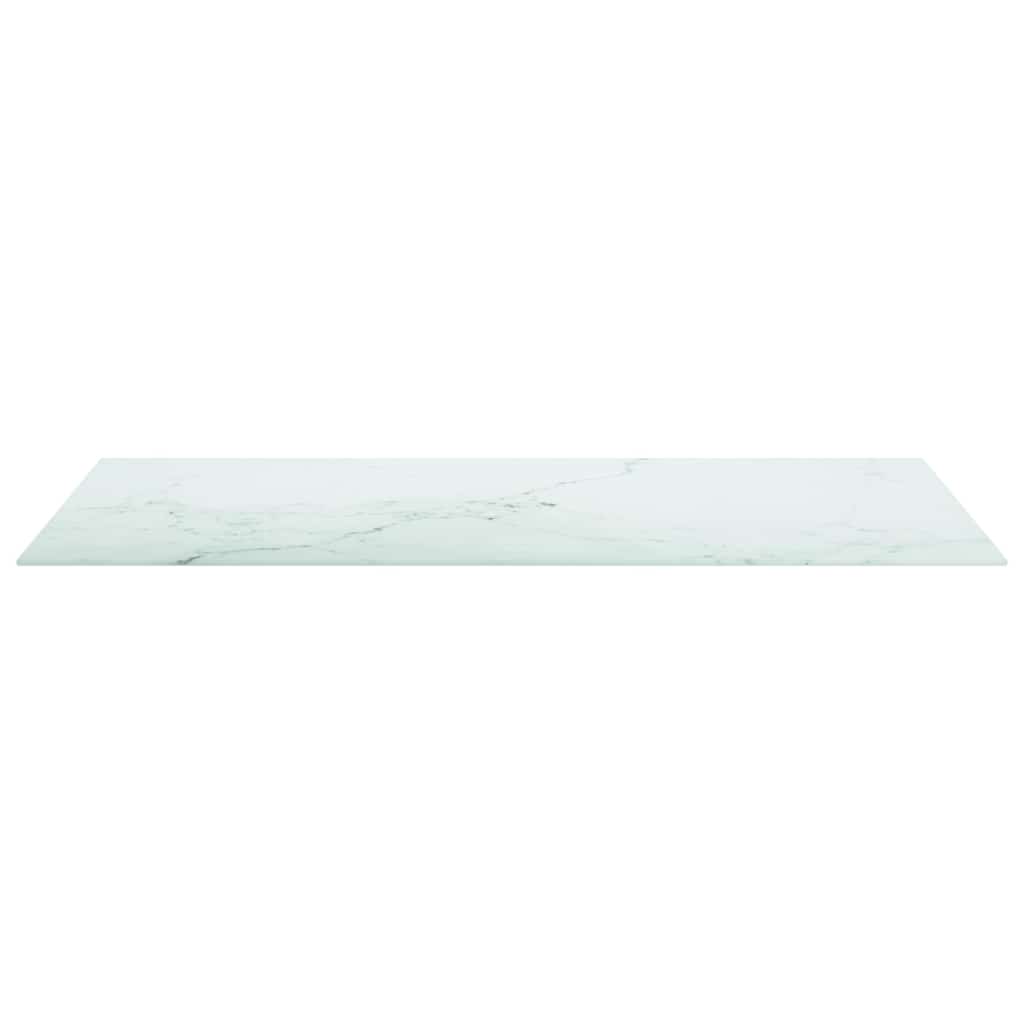 vidaXL Table Top White 100x50 cm 6mm Tempered Glass with Marble Design 3