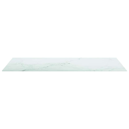 vidaXL Table Top White 100x50 cm 6mm Tempered Glass with Marble Design 3