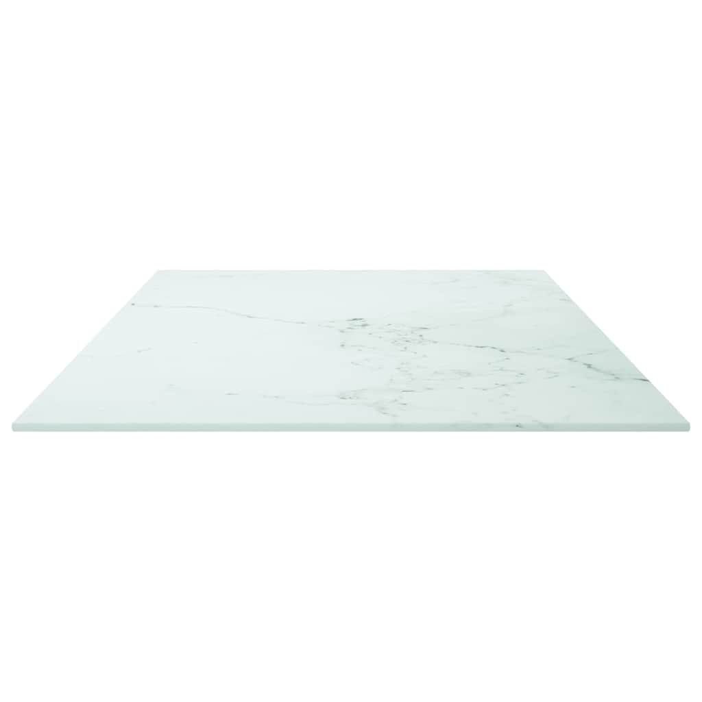 vidaXL Table Top White 100x50 cm 6mm Tempered Glass with Marble Design 4