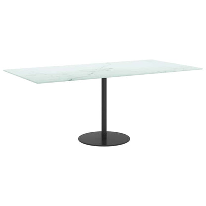 vidaXL Table Top White 100x50 cm 6mm Tempered Glass with Marble Design 5