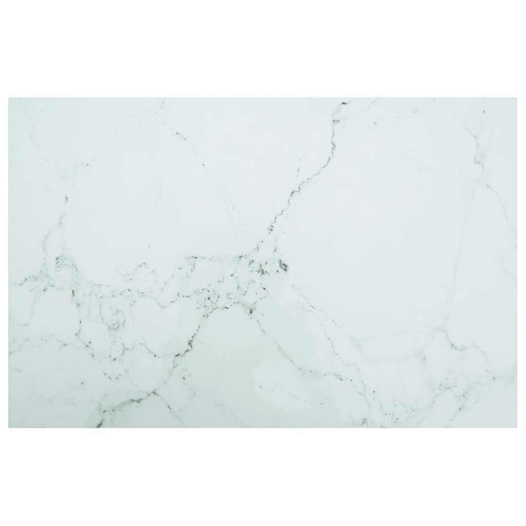 vidaXL Table Top | White with Marble Design | Tempered Glass | 100x62 cm 1