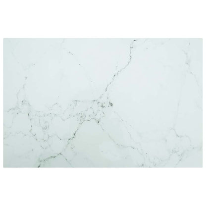 vidaXL Table Top | White with Marble Design | Tempered Glass | 100x62 cm 1