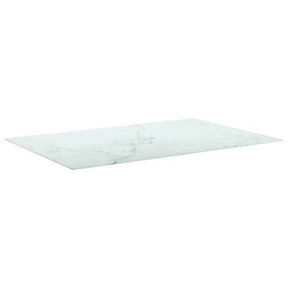 vidaXL Table Top | White with Marble Design | Tempered Glass | 100x62 cm 2