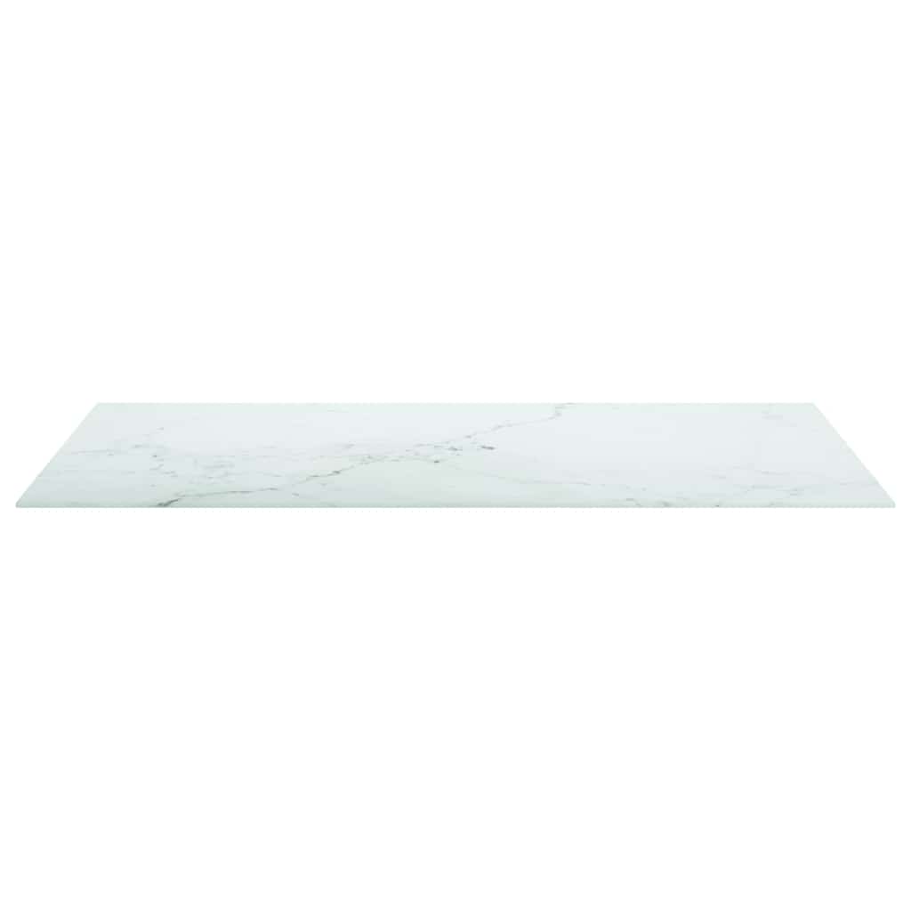 vidaXL Table Top | White with Marble Design | Tempered Glass | 100x62 cm 3