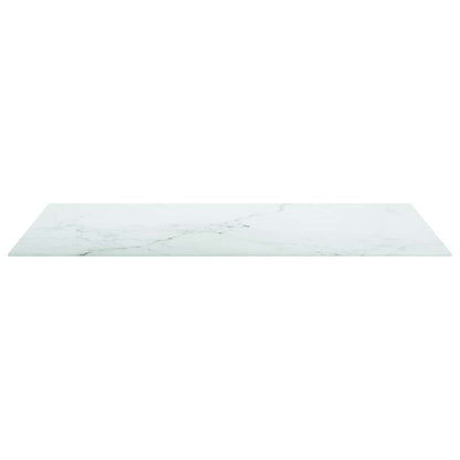 vidaXL Table Top | White with Marble Design | Tempered Glass | 100x62 cm 3