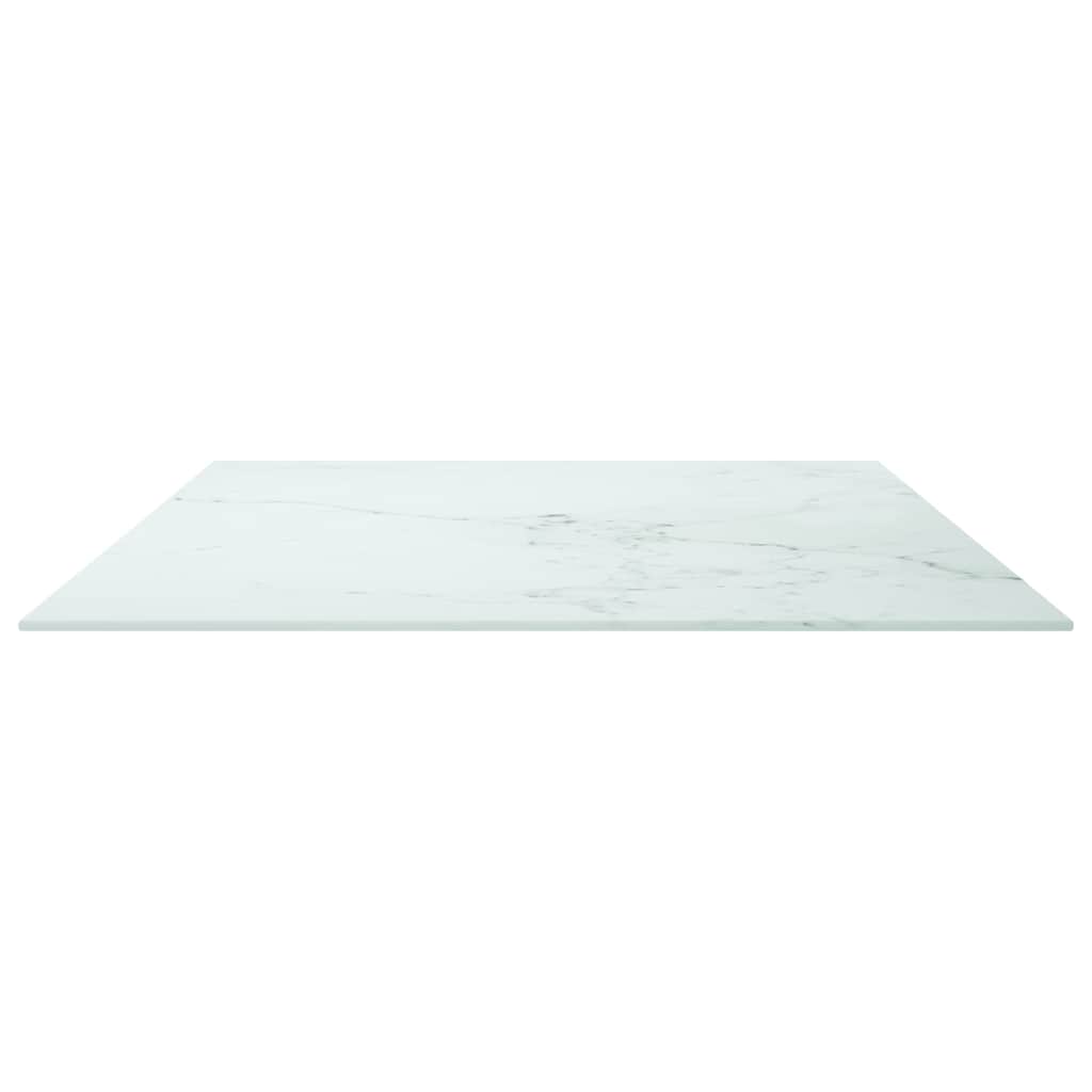 vidaXL Table Top | White with Marble Design | Tempered Glass | 100x62 cm 4