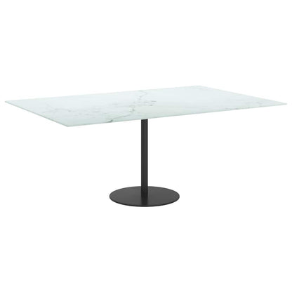 vidaXL Table Top | White with Marble Design | Tempered Glass | 100x62 cm 5